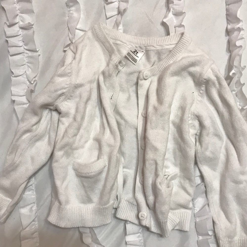White Carter’s cardigan 2t